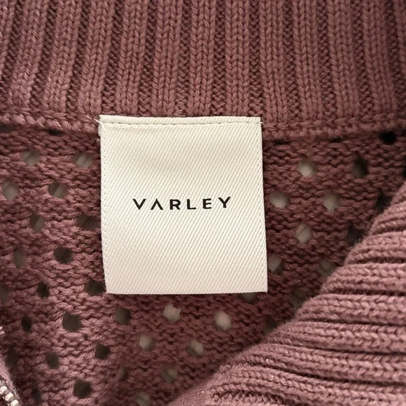 Varley Finn Zip Knit Jacket Sz Medium Peppercorn - Picture 7 of 8